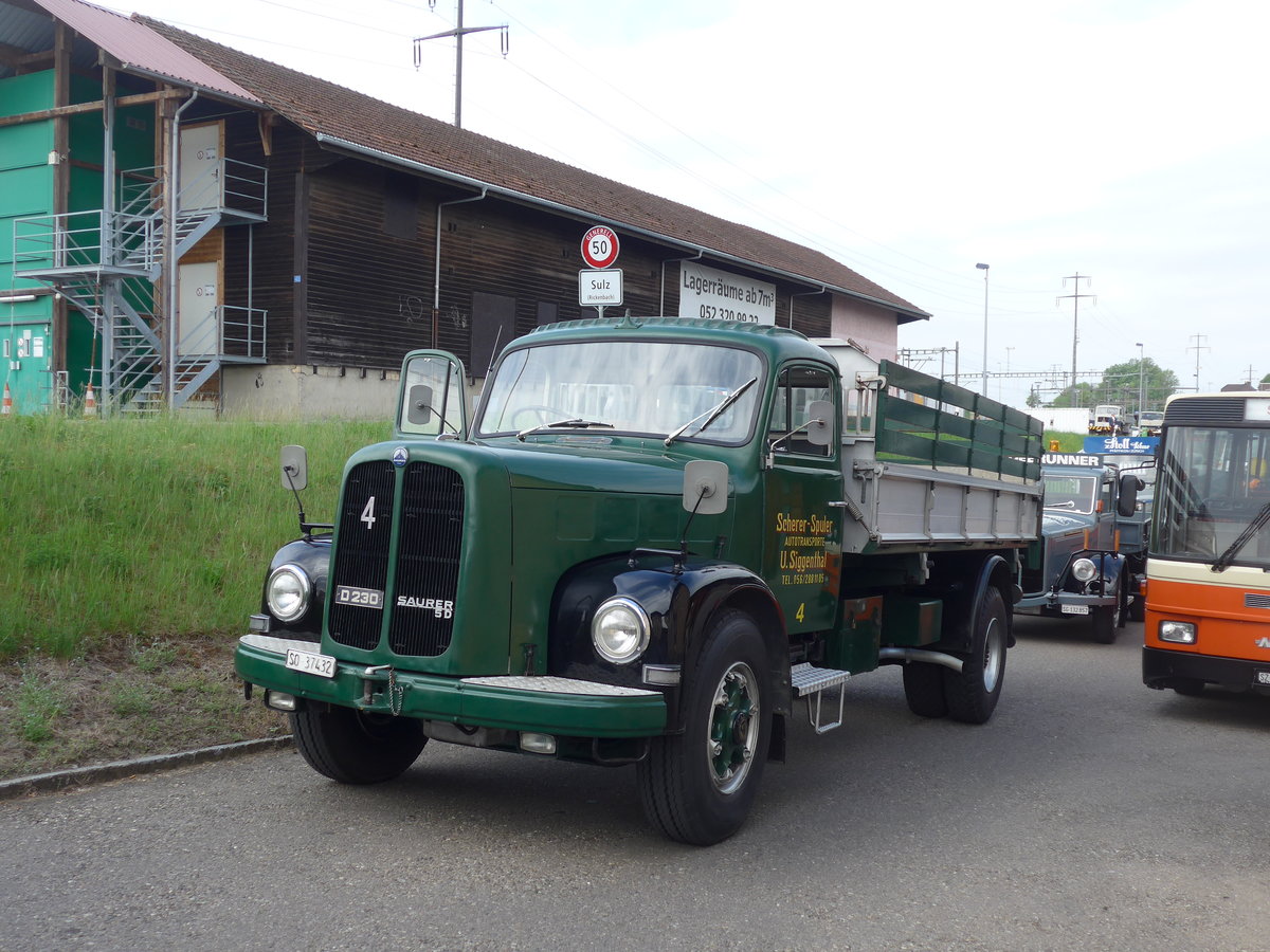 (192'326) - Scherer-Spuler, U.Siggenthal - Nr. 4/SO 37'432 - Saurer am 5. Mai 2018 in Attikon, Wegm�ller