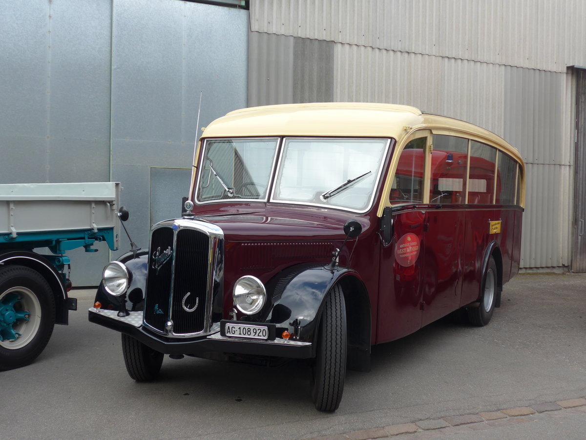 (192'379) - Sturzenegger, Bergdietikon - AG 108'920 - Saurer/Saurer (ex Mazzoleni, Chur; ex Societ Rabadan, Bellinzona; ex Faggio, Bellinzona) am 5. Mai 2018 in Attikon, Wegmller