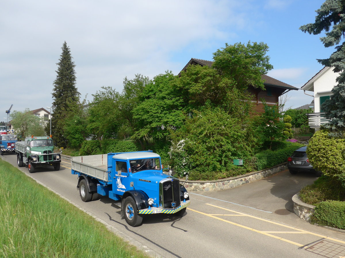(192'457) - Heinis, Transporte, Therwil - BL 65'494 - Saurer am 5. Mai 2018 in Attikon, Bahnstrasse