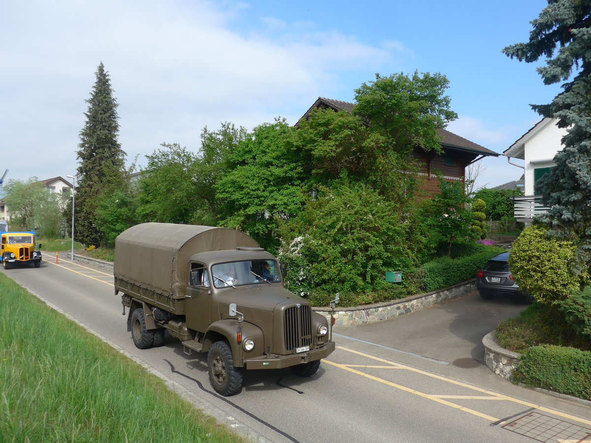 (192'474) - Wegm�ller, Attikon - ZH 166'789 - Saurer am 5. Mai 2018 in Attikon, Bahnstrasse