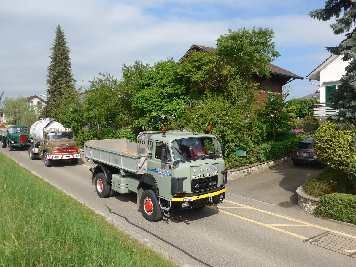 (192'529) - Krienb�hl, Sattel - SZ 5314 - Saurer am 5. Mai 2018 in Attikon, Bahnstrasse