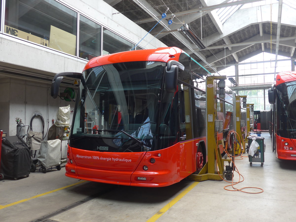 (192'816) - VB Biel - Nr. 91 - Hess/Hess Gelenktrolleybus am 6. Mai 2018 in Biel, Depot