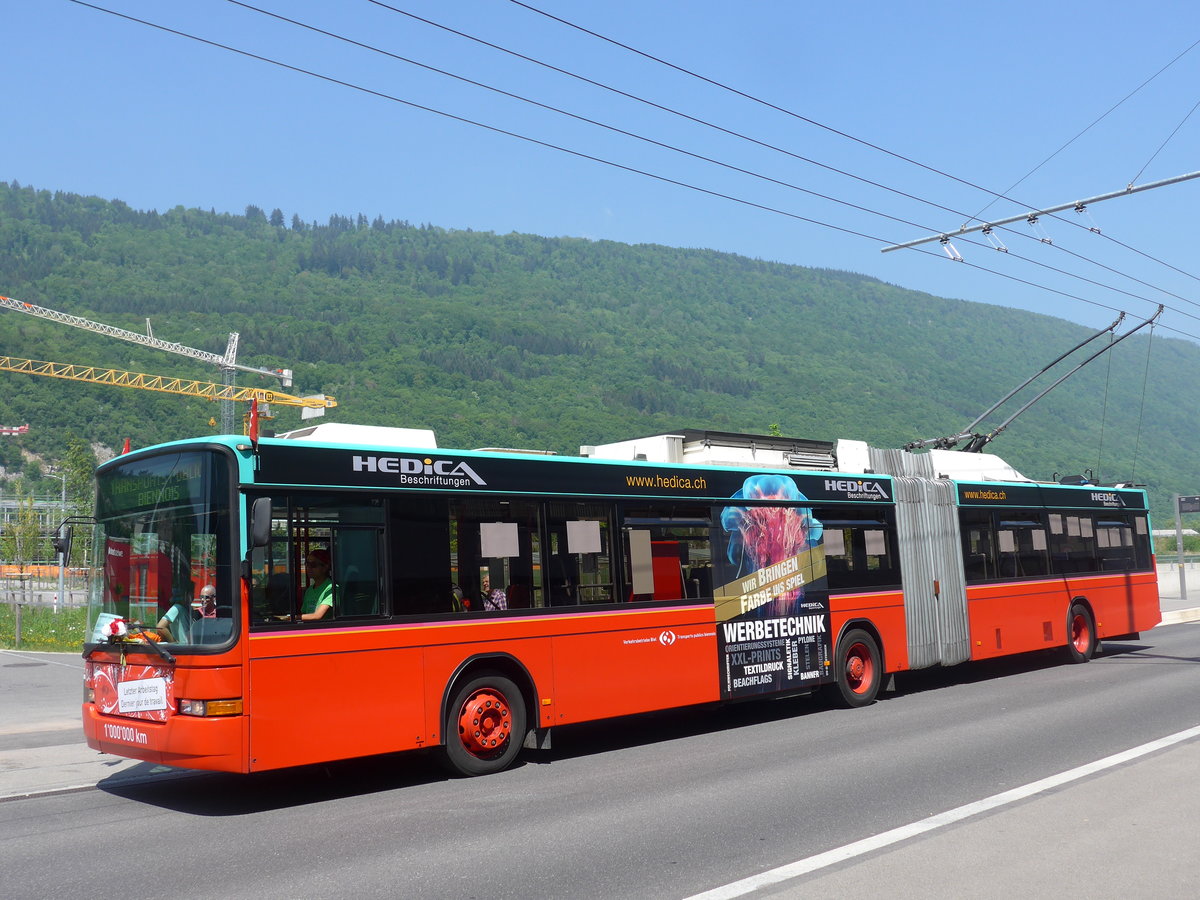 (192'858) - VB Biel - Nr. 84 - NAW/Hess Gelenktrolleybus am 6. Mai 2018 in Biel, Stadien