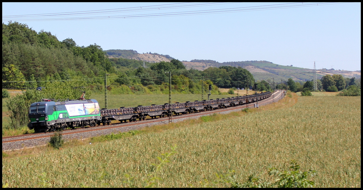 193 203 mit Stahlzug am 05.08.15 bei Harrbach