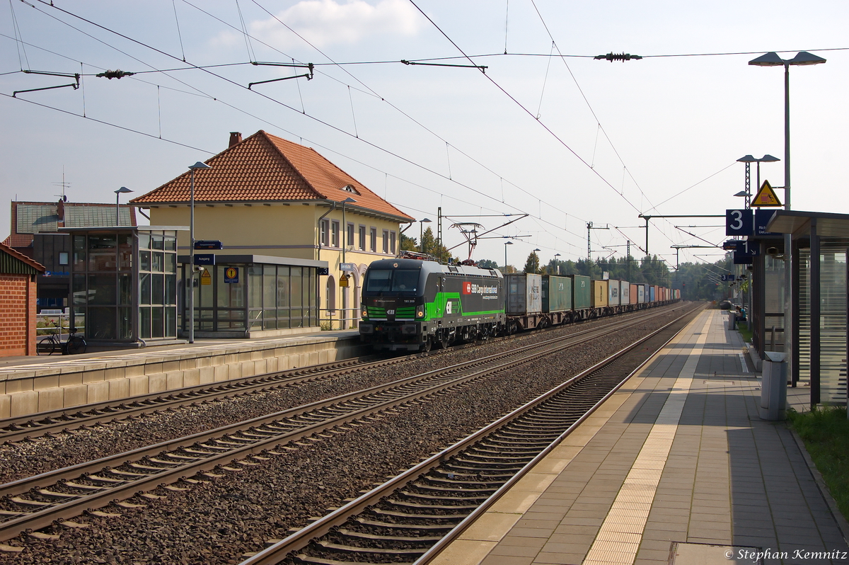 193 209-4 ELL - European Locomotive Leasing für SBB Cargo International mit einem Containerzug in Bienenbüttel und fuhr weiter in Richtung Lüneburg. 05.09.2014