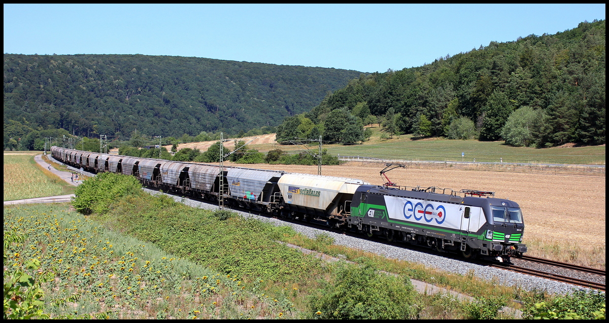 193 212 mit Güterzug am 05.08.15 bei Harrbach