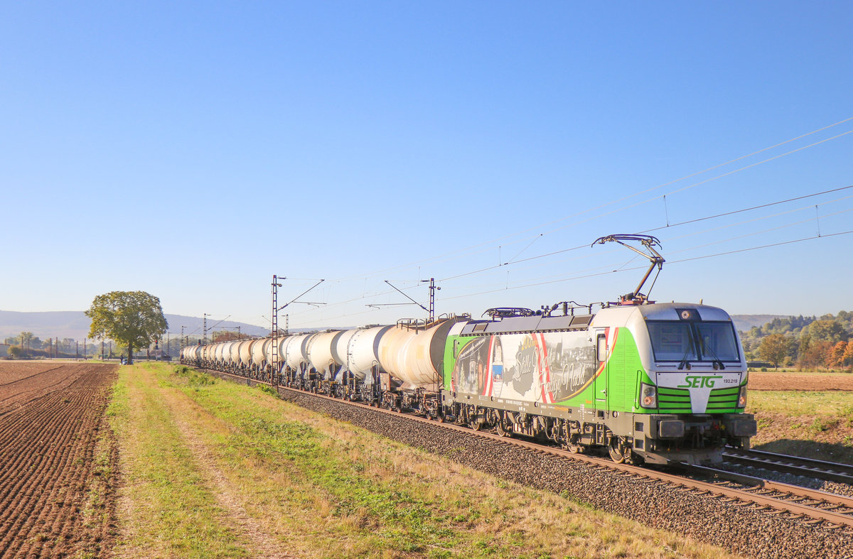 193 219 mit Kreideschlammzug nach Schwert am 27.09.18