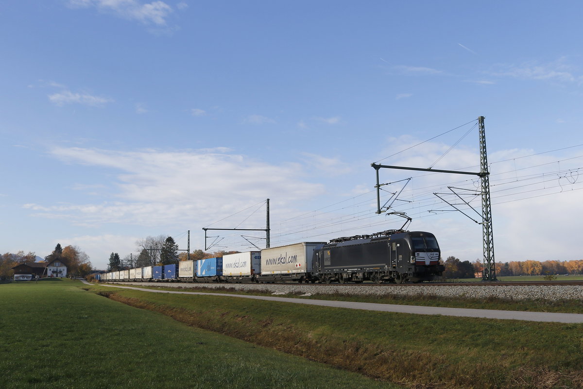 193 664 mit dem  Ekol-Zug  aus Mnchen kommend am 11. November 2018 bei bersee.