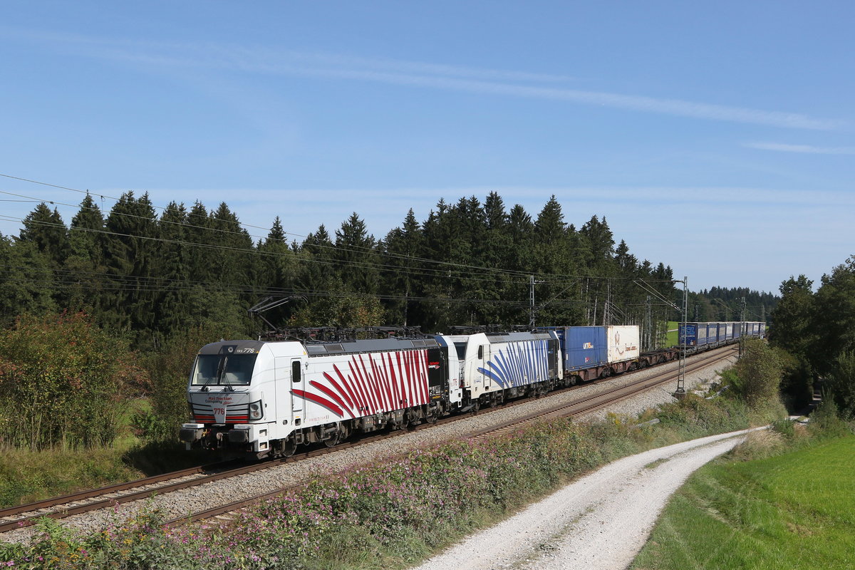 193 776 & 186 440 auf dem Weg nach Mnchen am 14. September 2020 bei Grabensttt im Chiemgau.