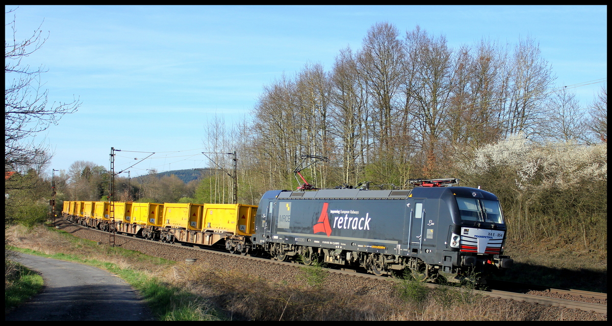 193 854 mit Güterzug am 20.04.15 bei Bernhards