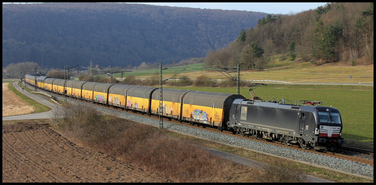 193 856 mit ARS Altmannzug am 08.03.15 bei Harrbach