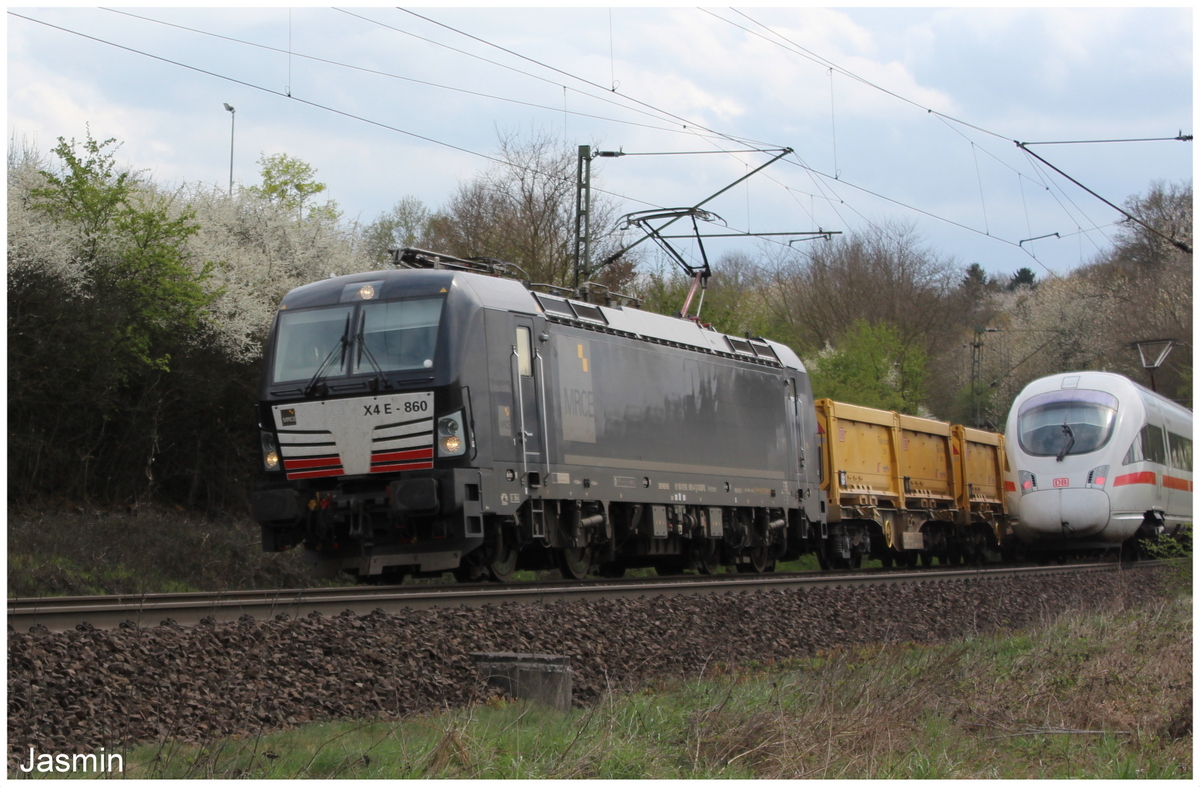 193 860 mit Güterzug am 25.04.15 bei Bernhards