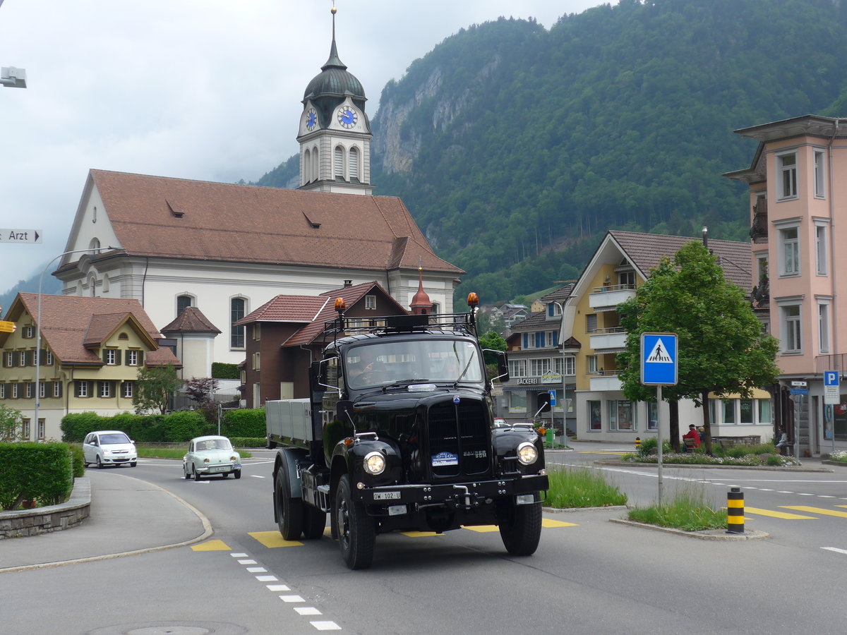 (193'053) - Saurer - OW 102 U - am 20. Mai 2018 in Wolfenschiessen, Hauptstrasse