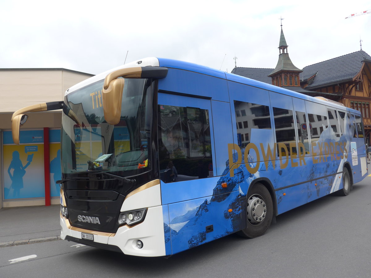 (193'132) - EAB Engelberg - Nr. 7/OW 10'312 - Scania am 20. Mai 2018 beim Bahnhof Engelberg