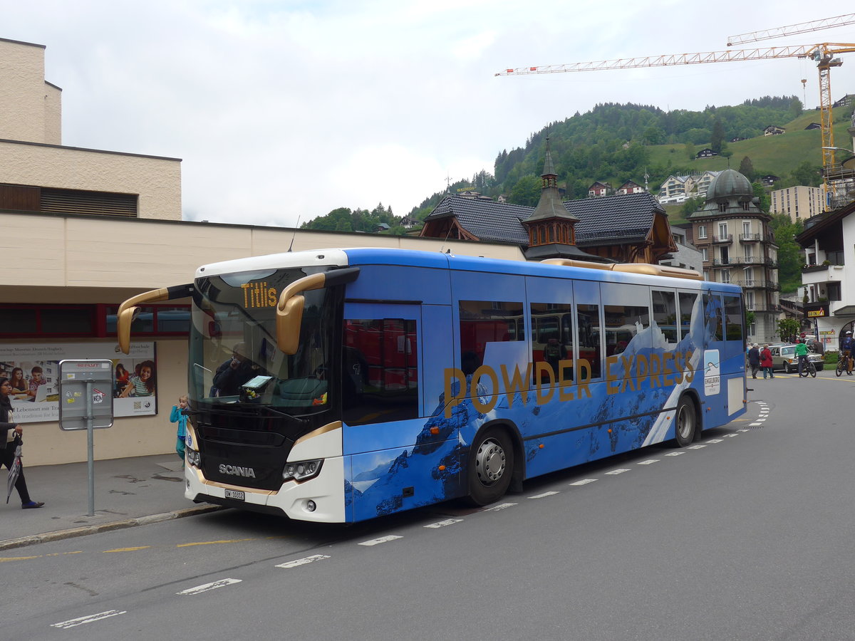 (193'134) - EAB Engelberg - Nr. 7/OW 10'312 - Scania am 20. Mai 2018 beim Bahnhof Engelberg