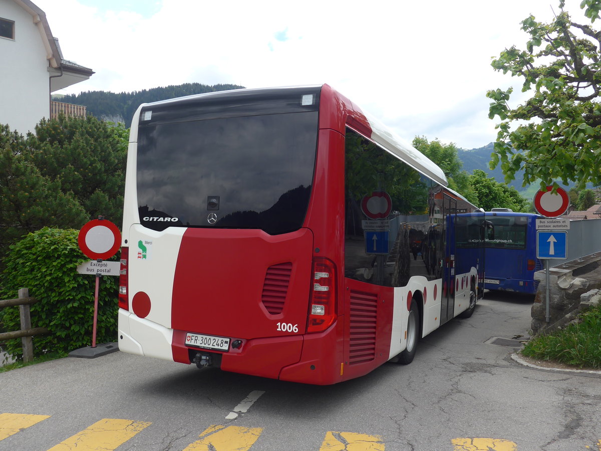 (193'310) - TPF Fribourg - Nr. 1006/FR 300'248 - Mercedes am 21. Mai 2018 beim Bahnhof Chteau-d'Oex