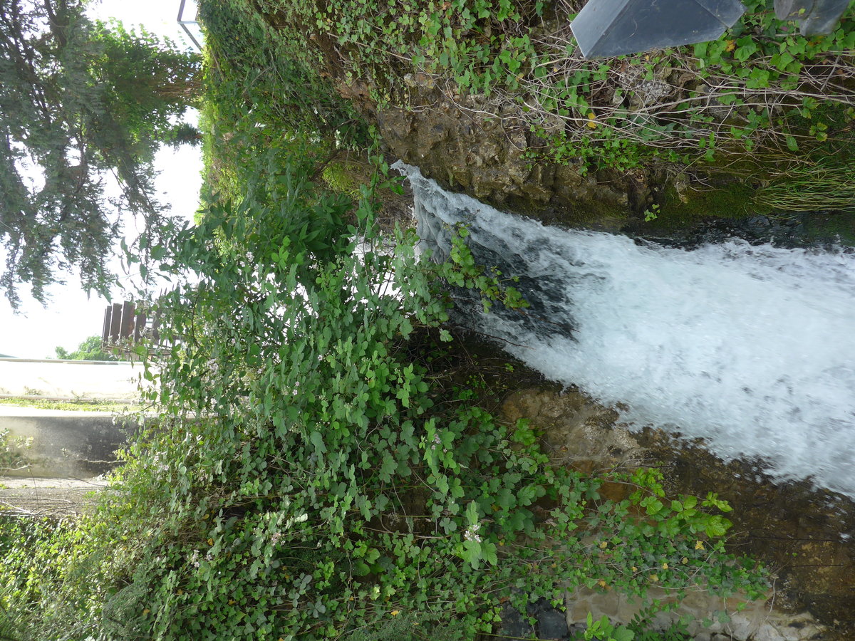(193'967) - Wasserrad und Wasserfall am 10. Juni 2018 beim Rheinfall in Neuhausen