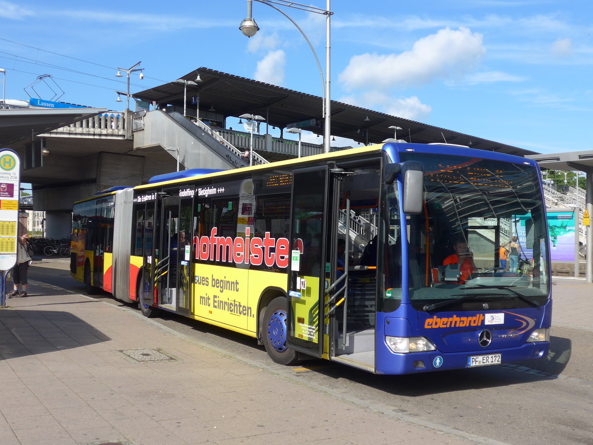 (194'128) - Eberhardt, Pforzheim - PF-ER 172 - Mercedes am 18. Juni 2018 beim Bahnhof Freiburg