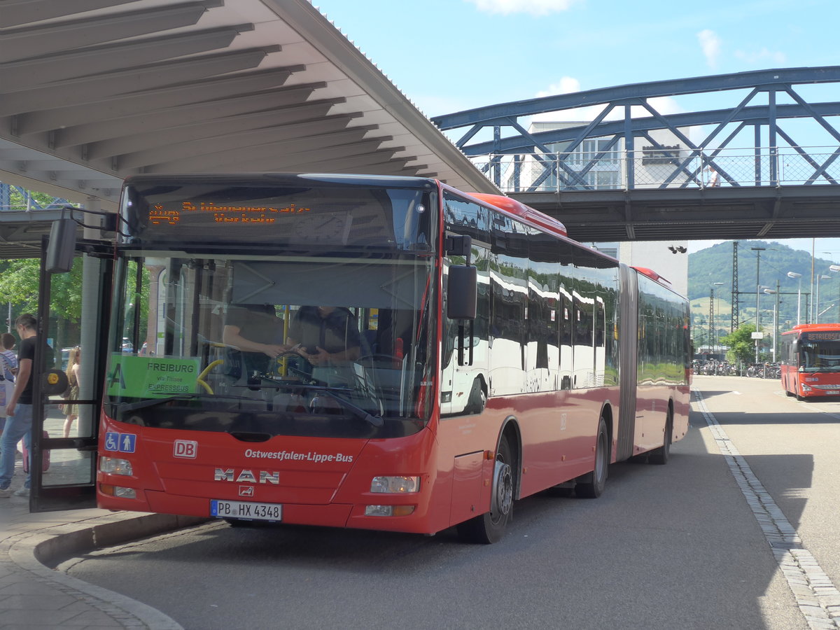 (194'186) - OLB Mnster - PB-HX 4348 - MAN am 18. Juni 2018 beim Bahnhof Freiburg