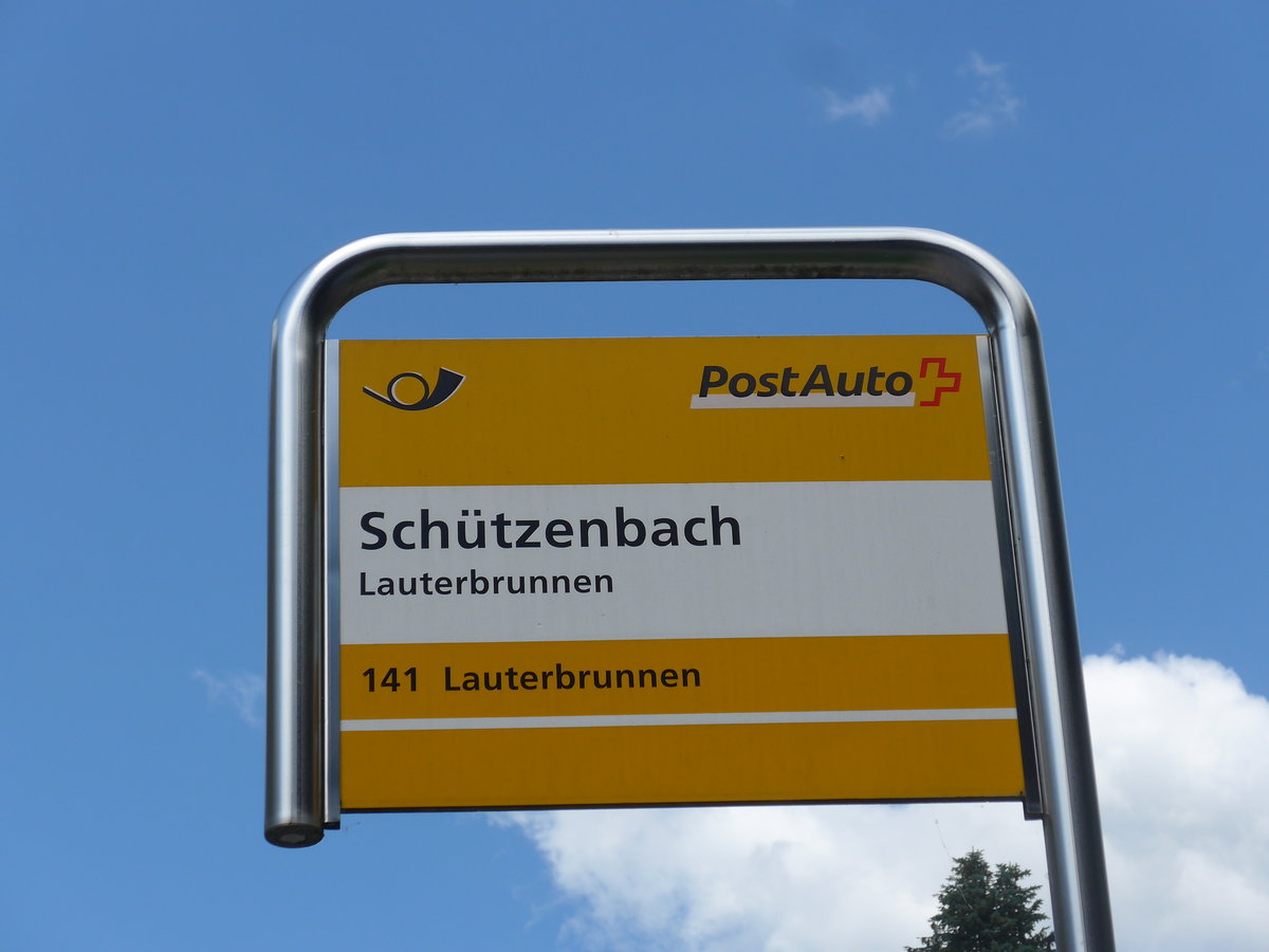 (194'422) - PostAuto-Haltestelle - Lauterbrunnen, Sch�tzenbach - am 25. Juni 2018