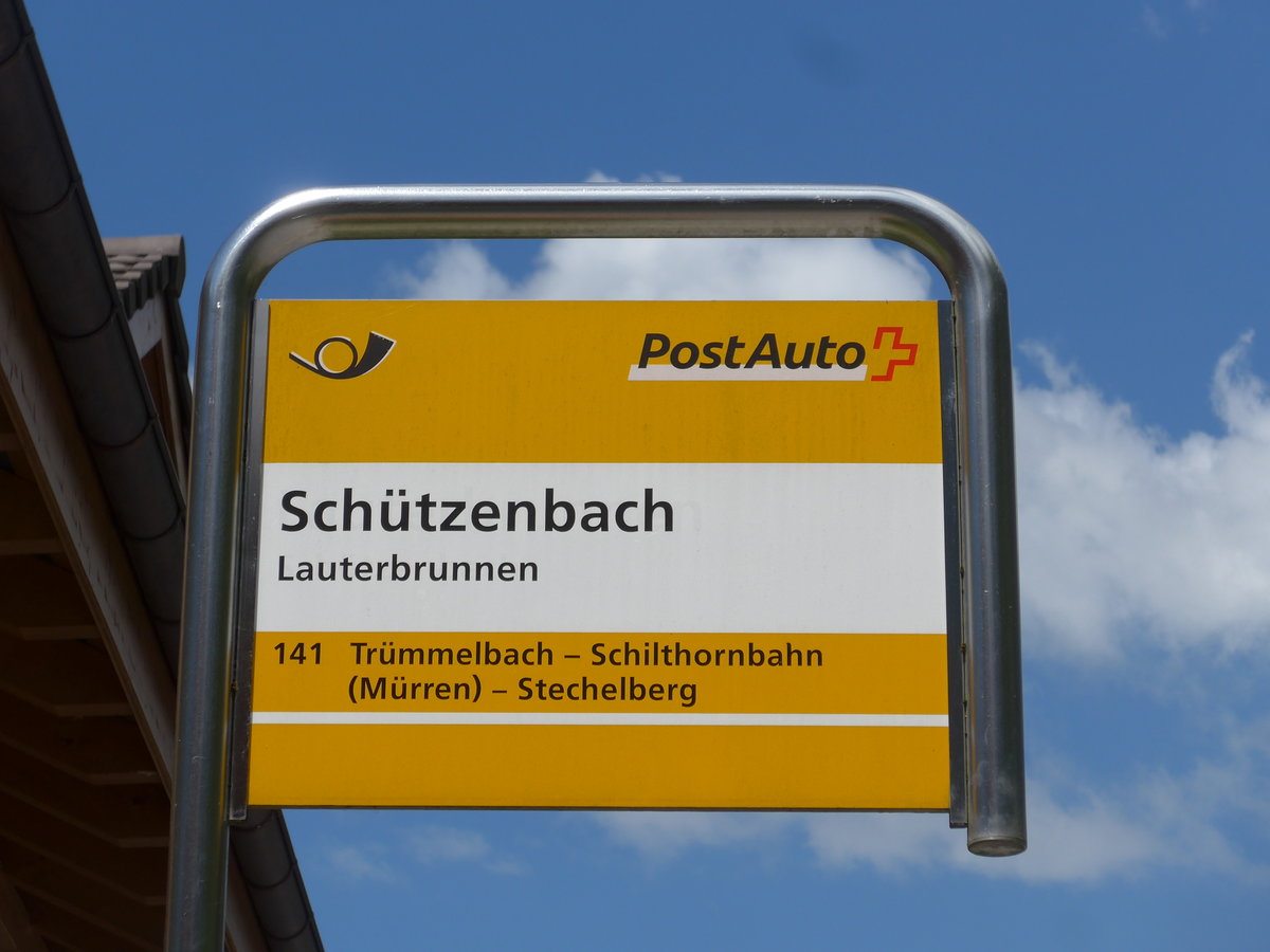 (194'423) - PostAuto-Haltestelle - Lauterbrunnen, Sch�tzenbach - am 25. Juni 2018