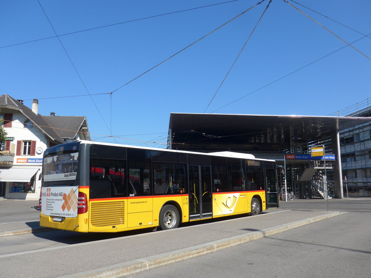(194'460) - PostAuto Bern - Nr. 536/BE 734'536 - Mercedes am 1. Juli 2018 beim Bahnhof Worb Dorf