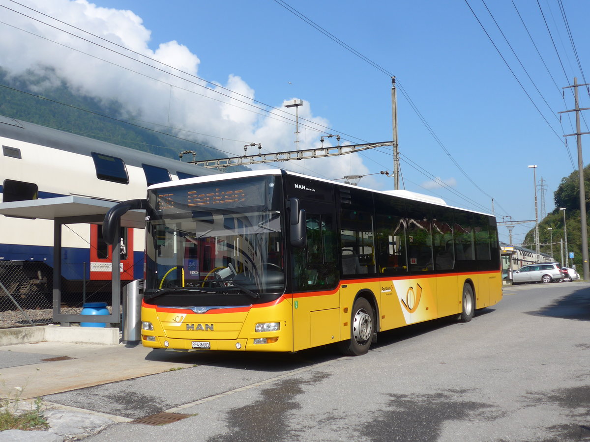 (194'526) - PostAuto Ostschweiz - SG 436'001 - MAN am 7. Juli 2018 beim Bahnhof Ziegelbrcke