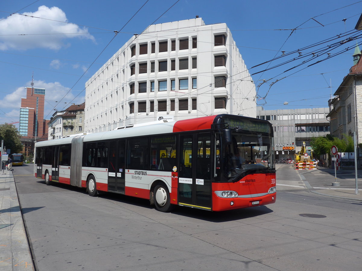 (194'649) - SW Winterthur - Nr. 331/ZH 719'331 - Solaris am 7. Juli 2018 beim Hauptbahnhof Winterthur