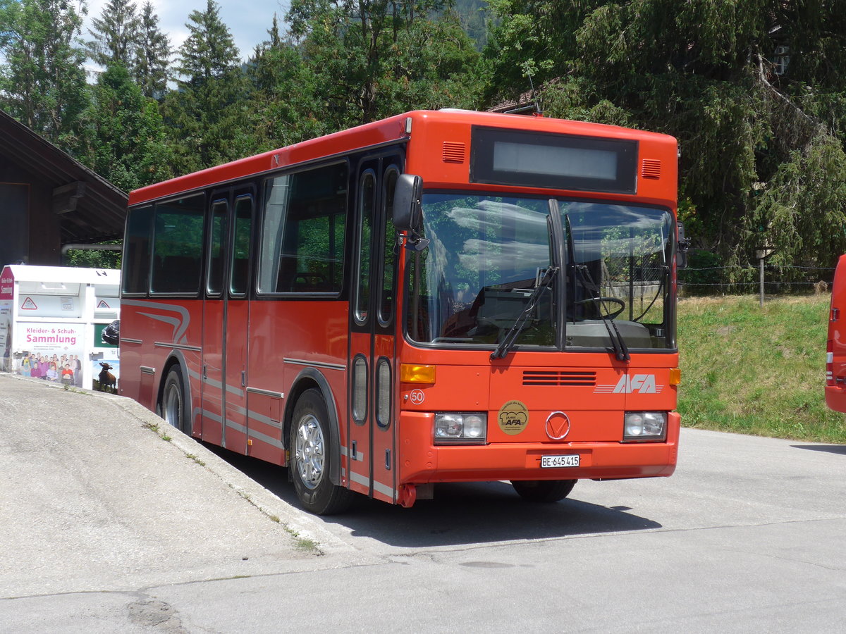 (194'687) - AFA Adelboden - Nr. 50/BE 645'415 - Vetter (ex AVG Grindelwald Nr. 21) am 9. Juli 2018 beim Bahnhof Lenk