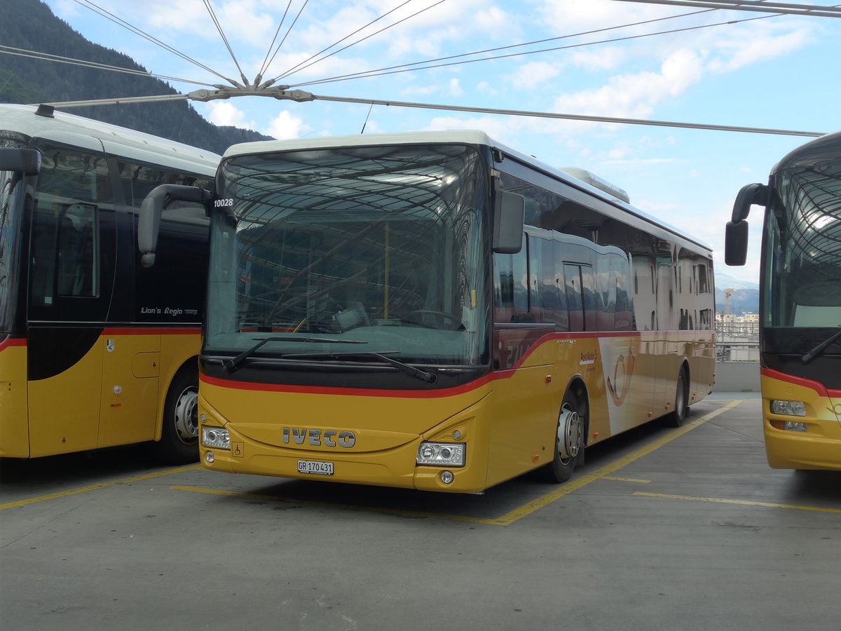 (194'785) - PostAuto Graubnden - GR 170'431 - Iveco am 15. Juli 2018 in Chur, Postautostation