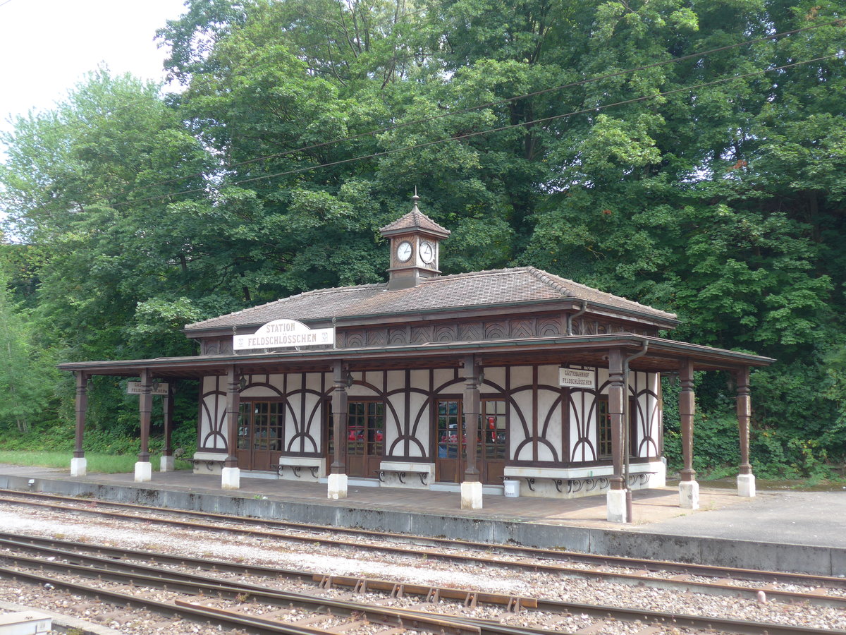 (195'145) - Der Feldsch�sschen-Bahnhof am 23. Juli 2018 in Rheinfelden