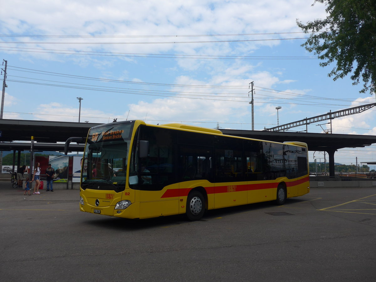 (195'167) - BLT Oberwil - Nr. 82/BL 7646 - Mercedes am 23. Juli 2018 beim Bahnhof Muttenz