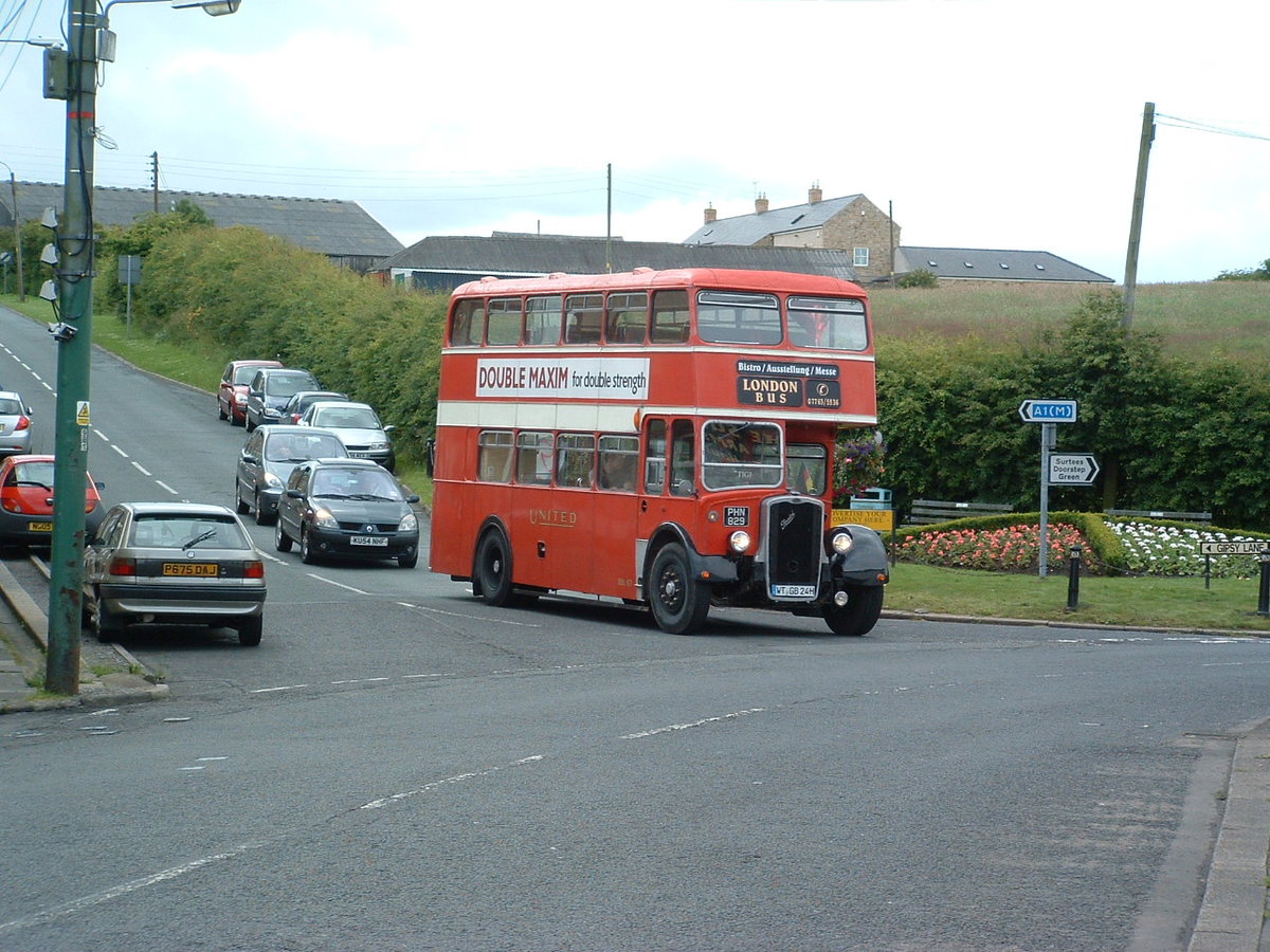 1952 Bristol KSW6B (Bristol K type, Short & Wide 6 cylinder Bristol engine)
Eastern Coachworks L27/28R (Lowbridge, seating 27 upper, 28 lower)
New to United Automobile Services, Darlington, County Durham, United Kingdom with fleet number BBL67 (Bristol Chassis, Bristol engine Lowbridge body).

Photo taken 9th July 2011 at Ferryhill Station, County Durham, UK, after a journey from Murg, Baden-Wurttemberg, Germany.