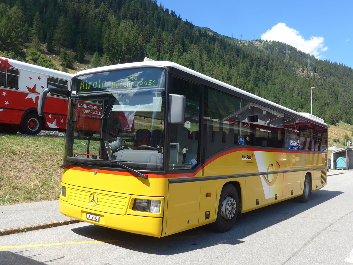 (195'309) - Mattli, Wassen - UR 9105 - Mercedes am 29. Juli 2018 beim Bahnhof Oberwald