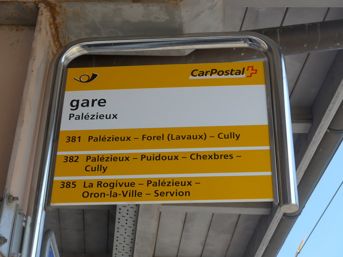 (195'572) - PostAuto-Haltestelle - Pal�zieux, gare - am 5. August 2018