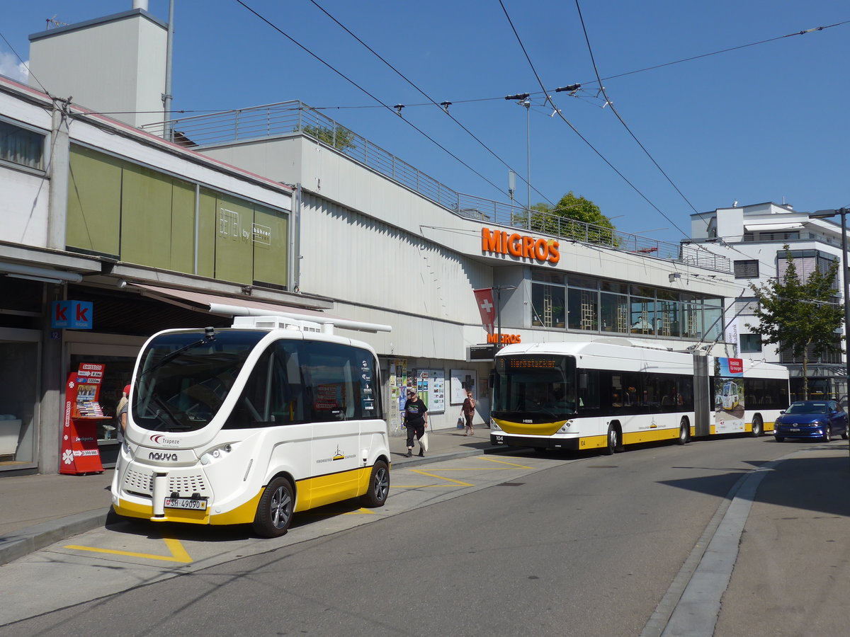 (196'117) - VBSH Schaffhausen - SH 49'090 - Navya am 20. August 2018 in Neuhausen, Zentrum