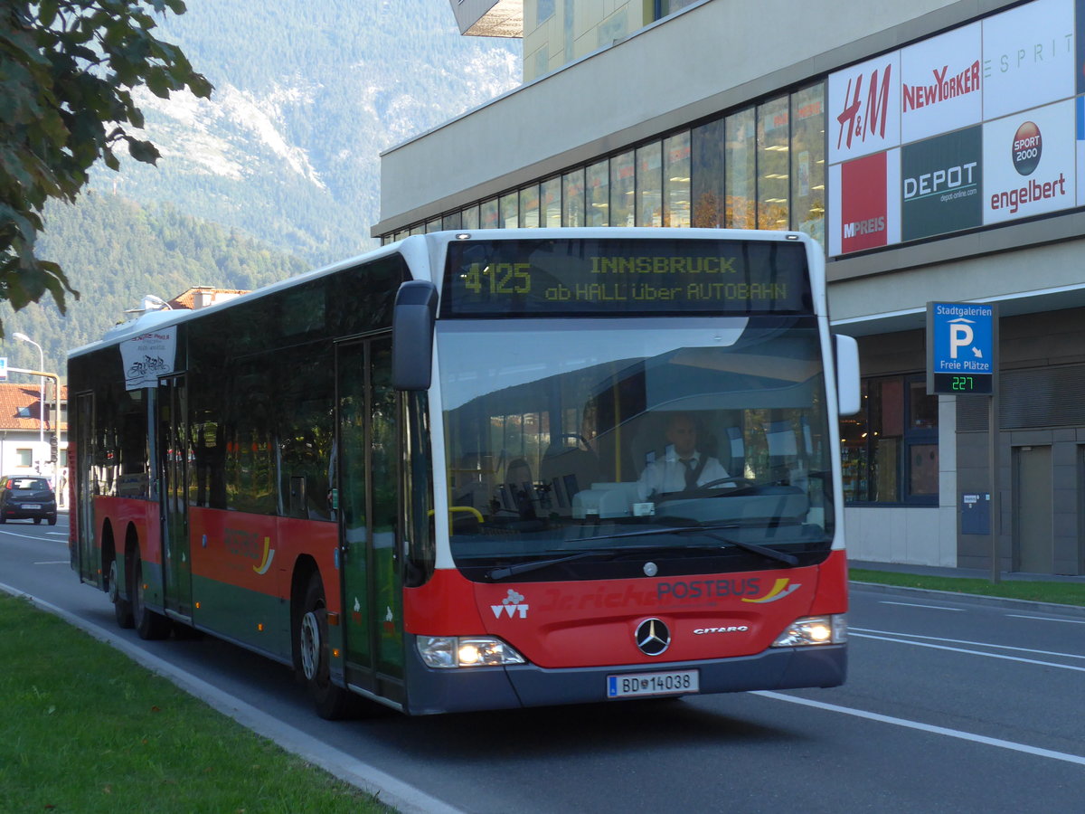 (196'901) - PostBus - PD 14'038 - Mercedes am 12. September 2018 in Schwaz, Innsbrucker Strasse