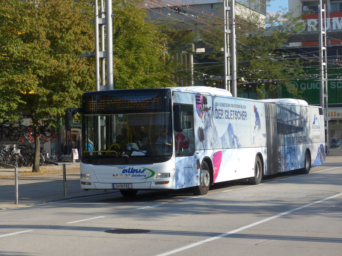 (197'088) - Albus, Salzburg - Nr. L1763/S 147 RZ - MAN am 13. September 2018 beim Bahnhof Salzburg