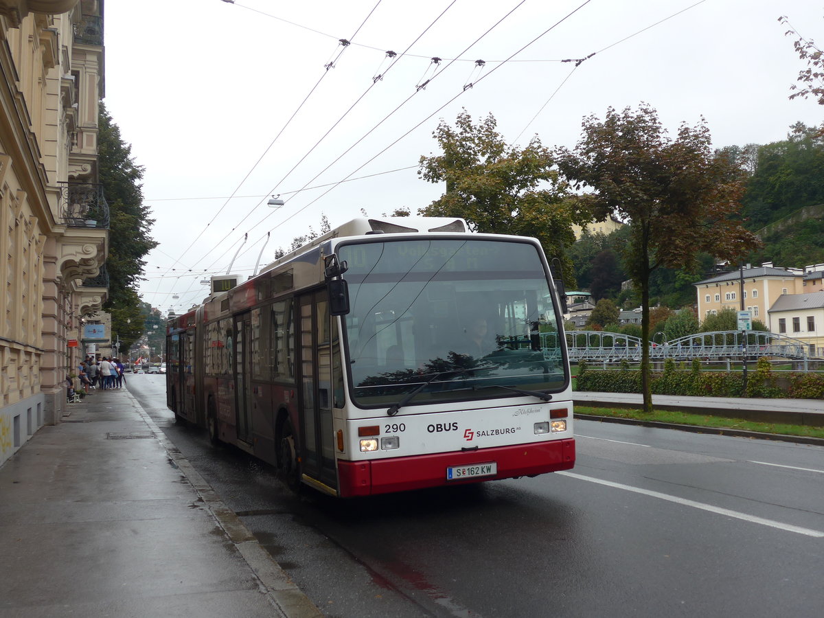 (197'501) - OBUS Salzburg - Nr. 290/S 162 KW - Van Hool Gelenktrolleybus am 14. September 2018 in Salzburg, Mozartsteg