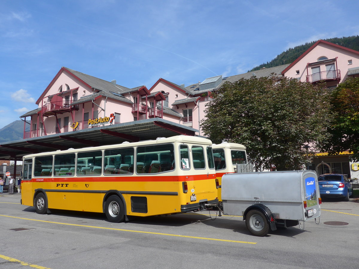 (197'665) - Schmid, Thrishaus - BE 26'206 - Saurer/Tscher (ex P 24'244) am 16. September 2018 in Meiringen, Postautostation