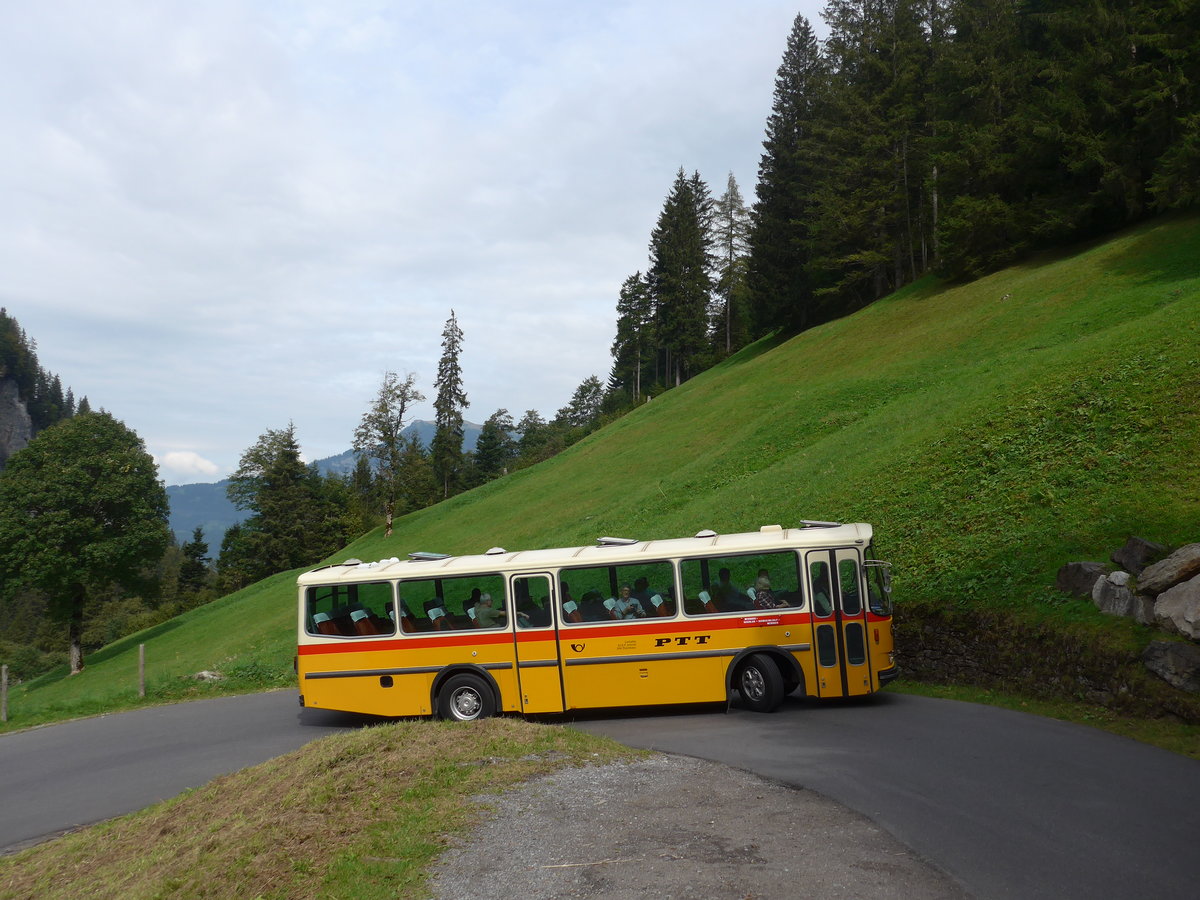 (197'766) - Schmid, Thrishaus - BE 26'206 - Saurer/Tscher (ex P 24'244) am 16. September 2018 in Meiringen, Scheideggstrasse