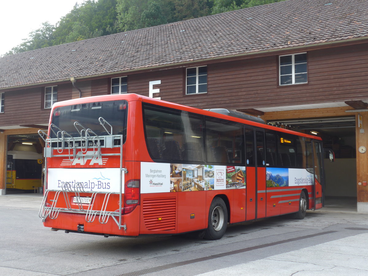 (197'881) - AFA Adelboden - Nr. 24/BE 26'701 - Setra am 16. September 2018 in Meiringen, Garage AVG M. (Einsatz AVG M. fr Engstlenalp-Bus)