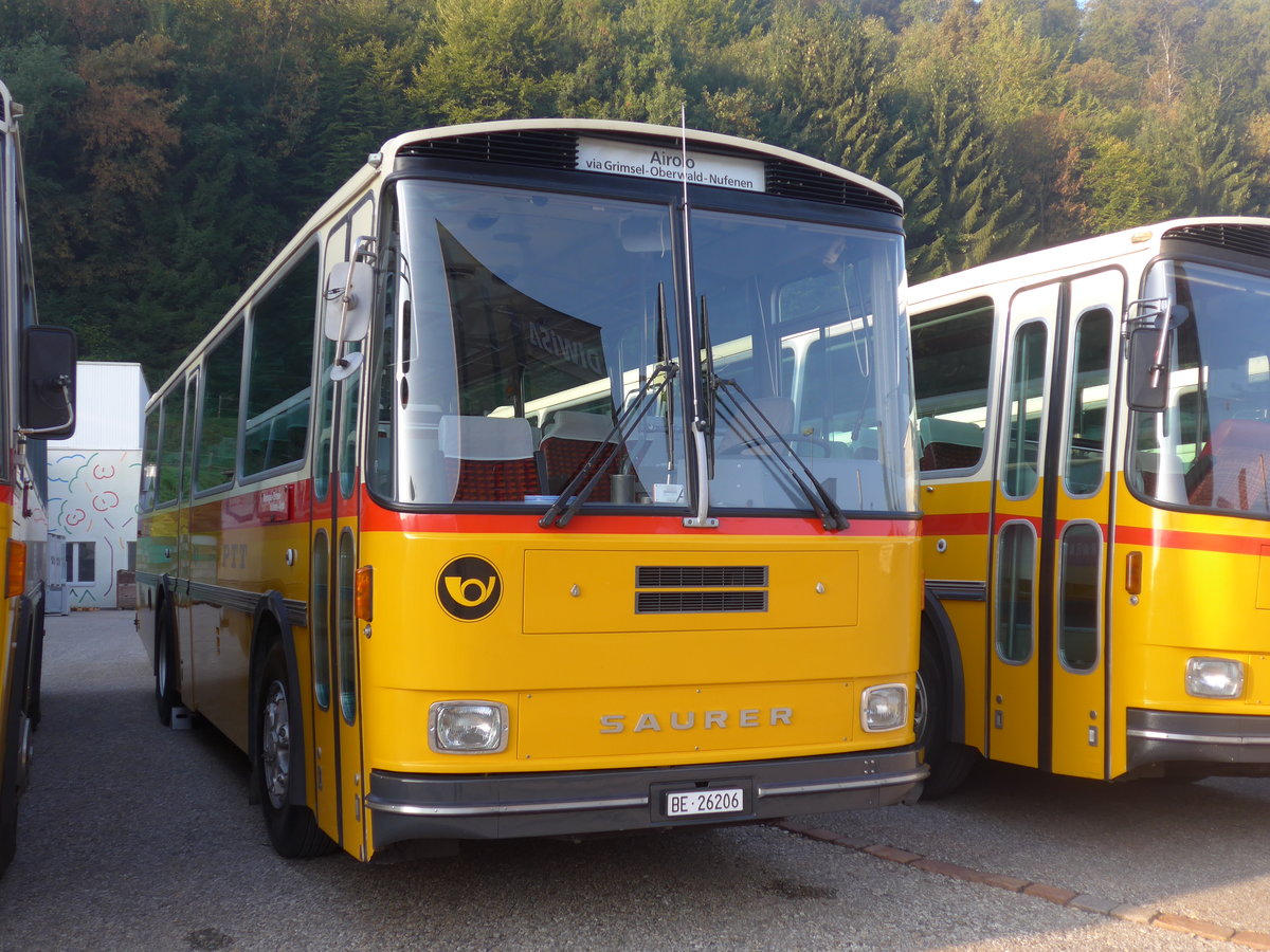 (197'984) - Schmid, Thrishaus - BE 26'206 - Saurer/Tscher (ex P 24'244) am 30. September 2018 in Willisau, Altes Zeughaus