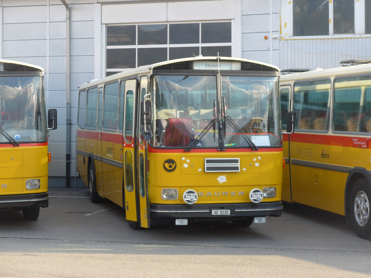 (198'036) - Fssler, Unteriberg - Nr. 6/SZ 5232 - Saurer/R&J (ex Schrch, Gutenburg Nr. 6; ex P 24'358) am 30. September 2018 in Bellach, Hess