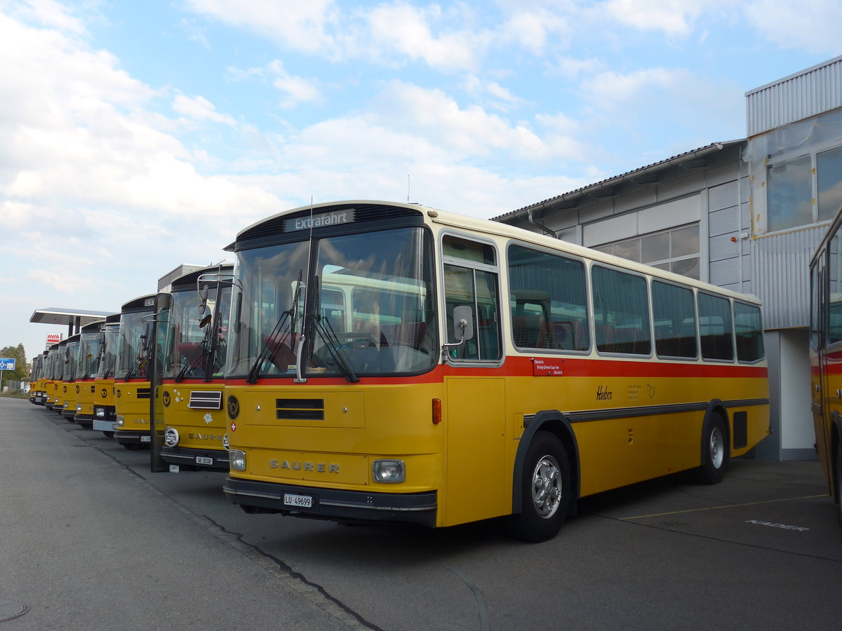 (198'040) - Huber, Oberkirch - LU 49'699 - Saurer/R&J (ex Frigg, Zernez; ex P 24'283) am 30. September 2018 in Bellach, Hess