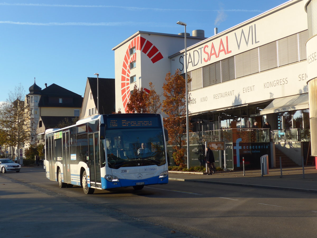 (199'549) - WilMobil, Wil - Nr. 238/SG 439'126 - Mercedes am 24. November 2018 beim Bahnhof Wil