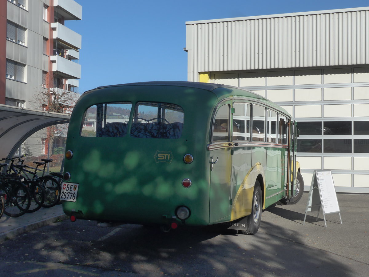 (199'579) - STI Thun - Nr. 15/BE 26'776 - Saurer/Gangloff (ex AvH Heimenschwand Nr. 5) am 25. November 2018 in Thun, Garage