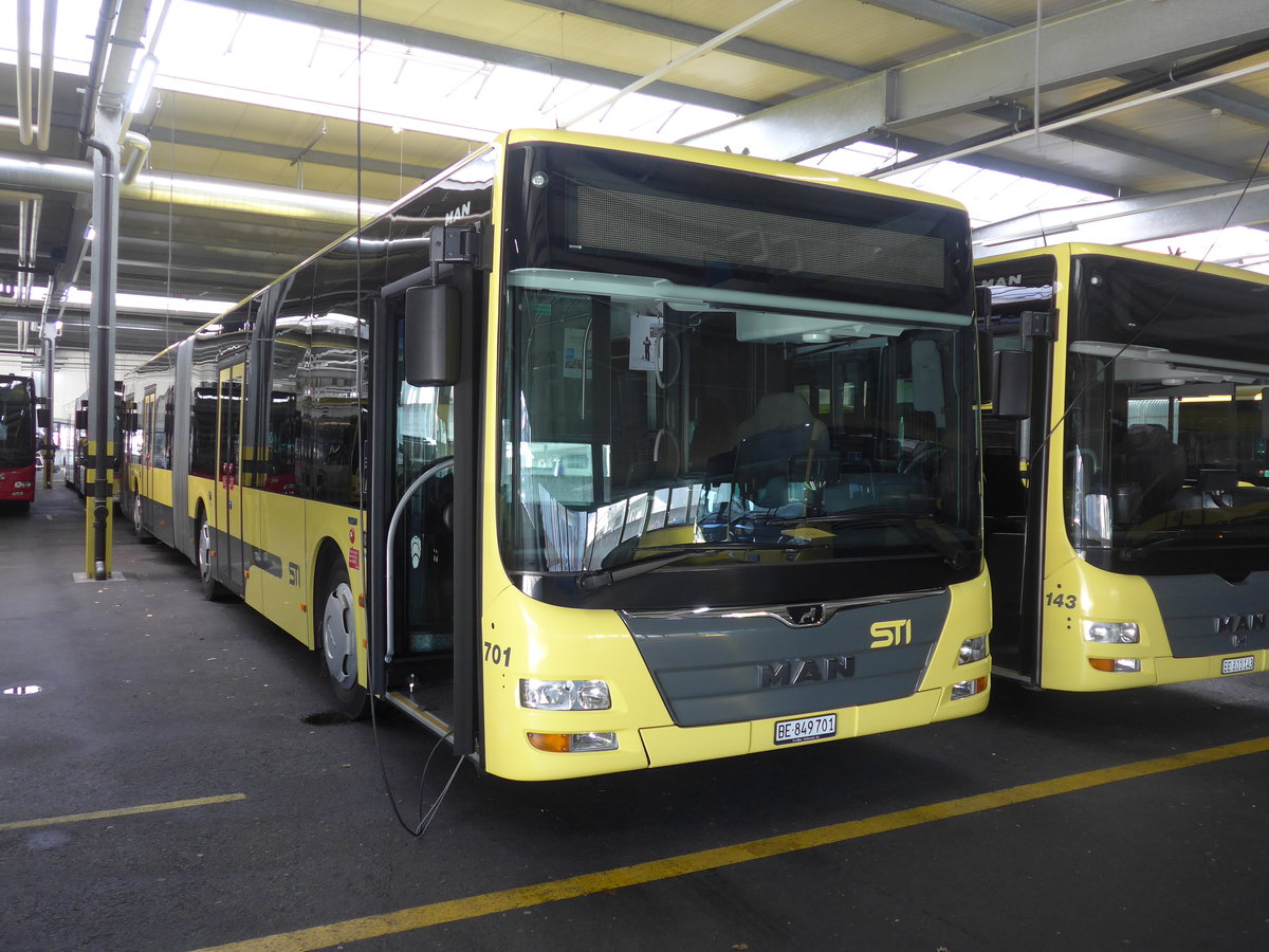 (199'588) - STI Thun - Nr. 701/BE 849'701 - MAN am 25. November 2018 in Thun, Garage