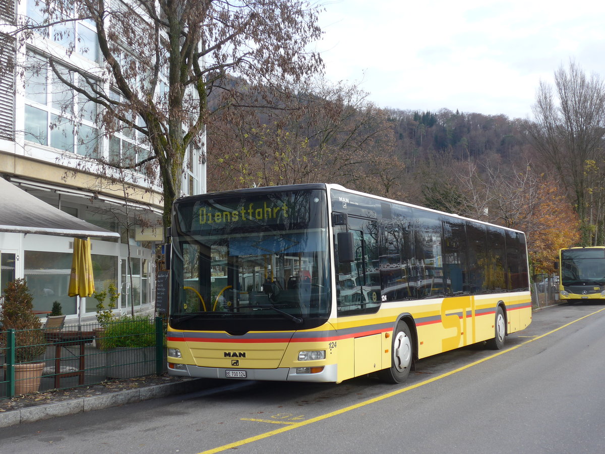 (199'636) - STI Thun - Nr. 124/BE 700'124 - MAN am 5. Dezember 2018 bei der Schifflndte Thun