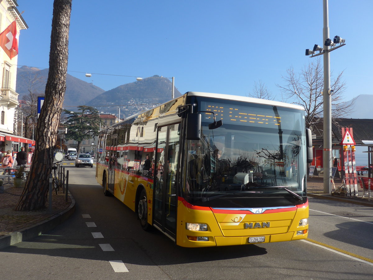 (199'726) - AutoPostale Ticino - Nr. 541/TI 264'336 - MAN am 7. Dezember 2018 in Lugano, Piazza Rezzonico